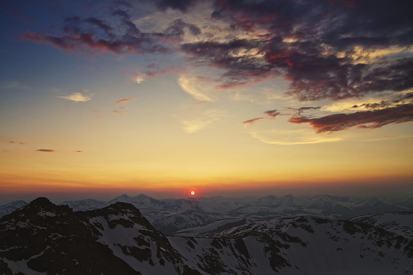 Natura, tramonto, montagne, nuvole, sera, pesante, Cordillera, Cordilleras Sfondo HD