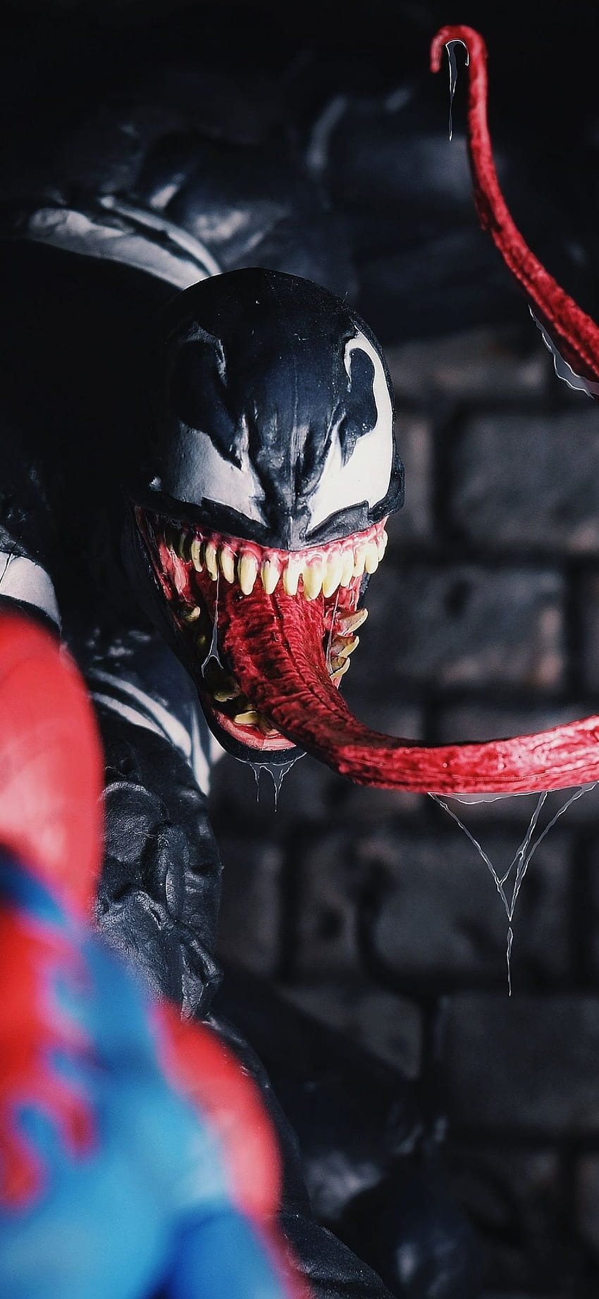 venom and spider man, artwork, iphone, Venom X HD phone wallpaper