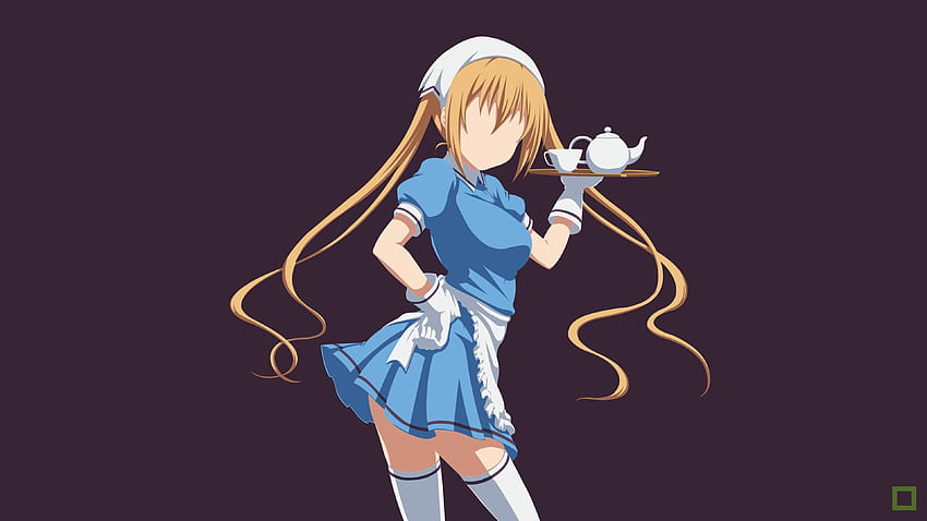 Maid, blonde, anime girl, minimal, Kaho Hinata, BLEND S HD wallpaper