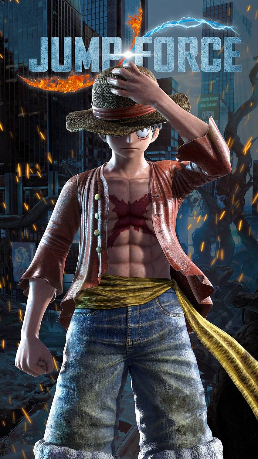 Jump Force Luffy . Cat with Monocle HD phone wallpaper