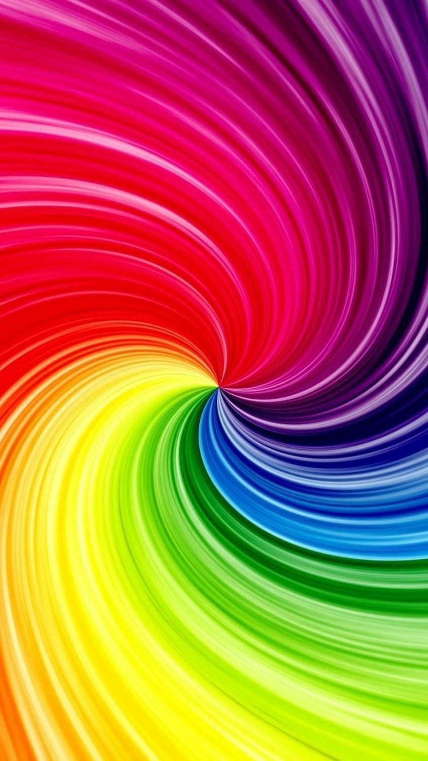 Kolor tęczy wirowa 3D. iPhone hipster, iPhone na żywo, Android, Rainbow 3D Tapeta na telefon HD