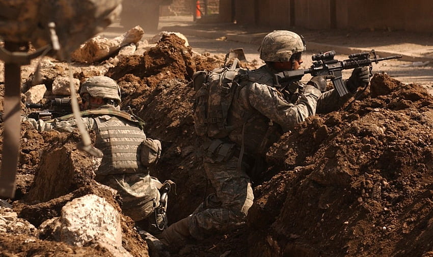 US Army In Action, noi esercito, guerra, noi marines, noi militari in azione, combattimento Sfondo HD