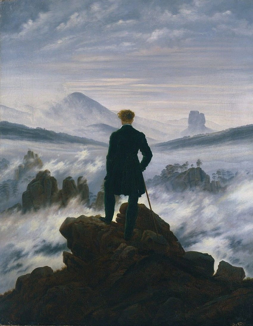 Misteri di balik “Pengembara di atas” karya Caspar David Friedrich wallpaper ponsel HD