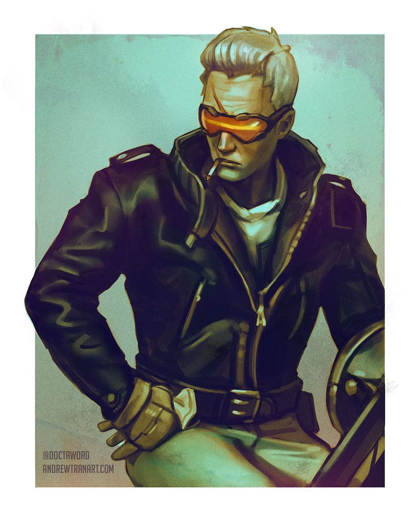 Greaser Soldier: 76. Overwatch, Overwatch fan art, Soldier 76 HD phone wallpaper