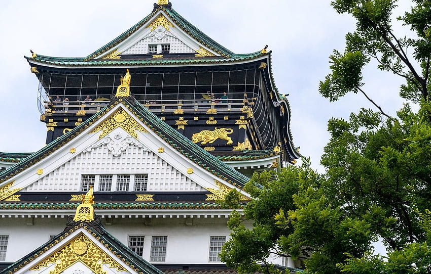 castle, Japan, Japan, Osaka Castle for, Osaka Temple HD wallpaper