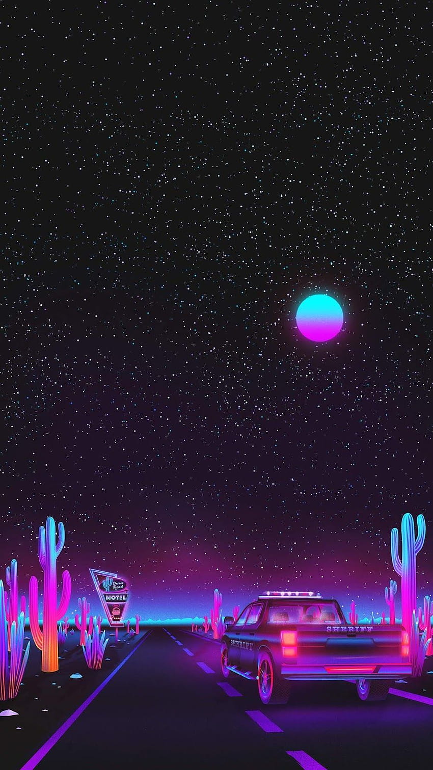 Vaporwave night sky HD phone wallpaper