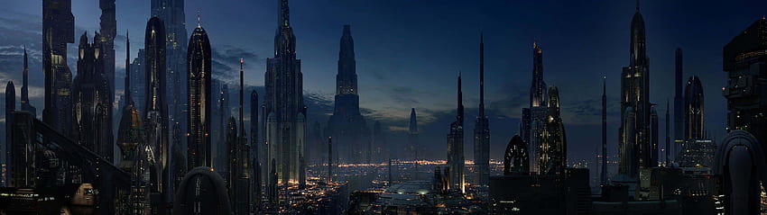 Star Wars Coruscant Doppelmonitor, Architektur Doppelmonitor HD-Hintergrundbild
