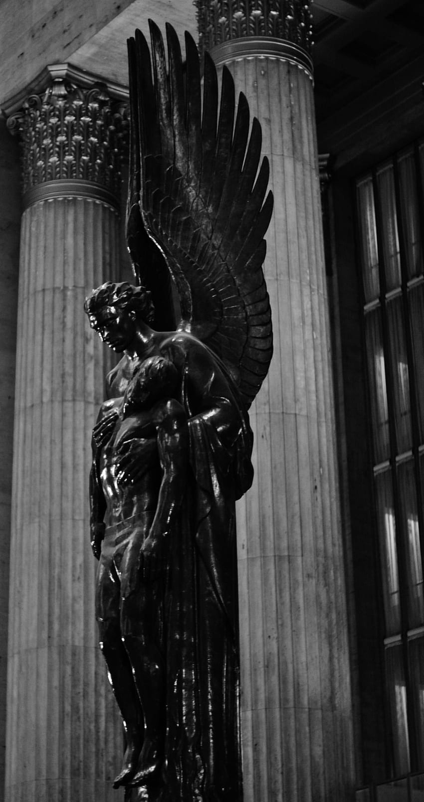 Schwarzer Engel. Ästhetische Kunst, Engelskunst, griechische Kunst, römische Skulptur HD-Handy-Hintergrundbild
