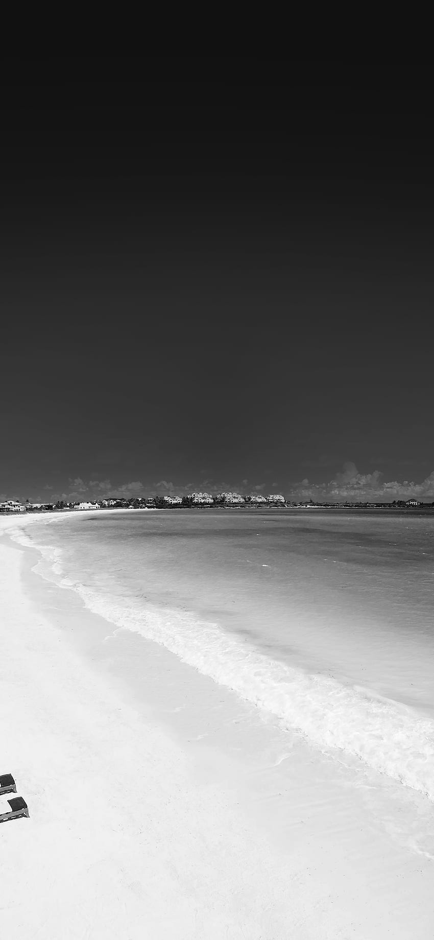 iPhoneXpapers - mañana tranquila playa vista al mar negro, White Calm fondo de pantalla del teléfono