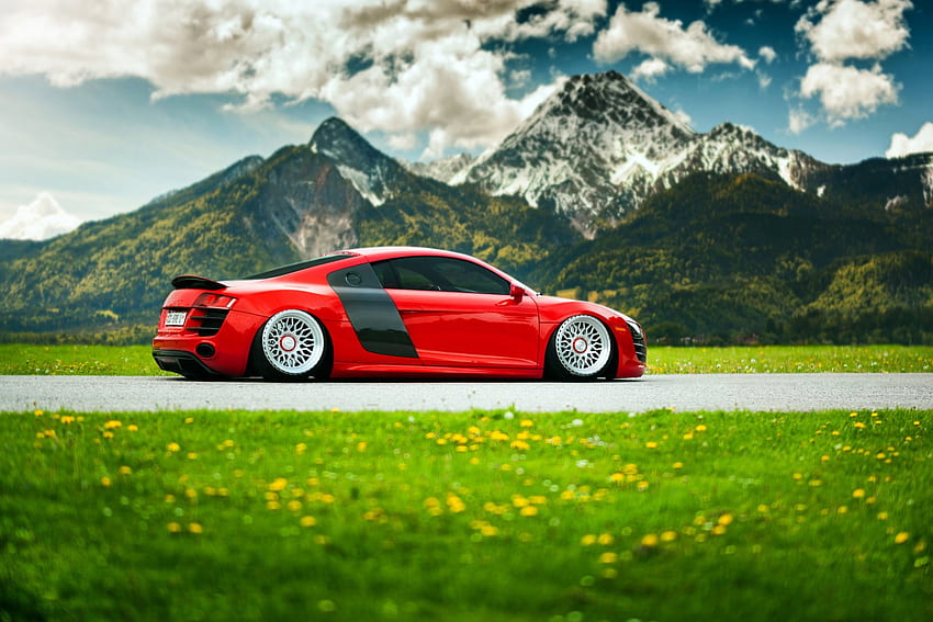 postawa , pojazd lądowy, pojazd, samochód, samochód sportowy, projekt motoryzacyjny, Stanced Audi Tapeta HD
