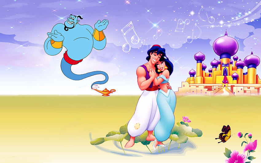 Aladdin e Jasmine Aladdin Palace Disney papel de parede HD