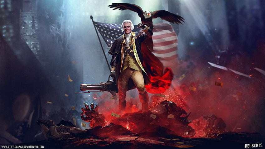 George Washington fighting in the Revolutionary War HD wallpaper