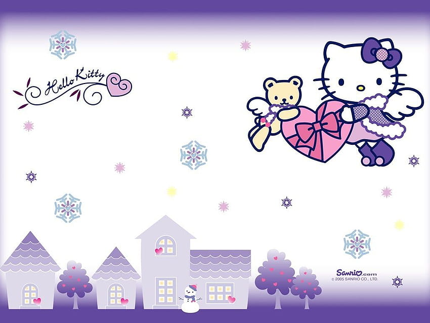 Bonjour Kitty Hiver. Mimmy et Hello Kitty Fond d'écran HD