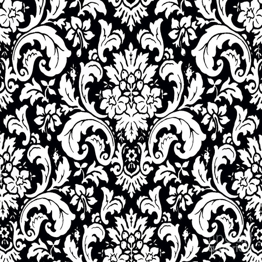 Black And White Paisley Pattern HD phone wallpaper