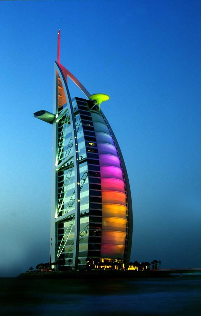 Burj Al Arab Hotel Abu Dubaj, Zjednoczone Emiraty Arabskie. Burdż al, Dubaj 6K Tapeta na telefon HD
