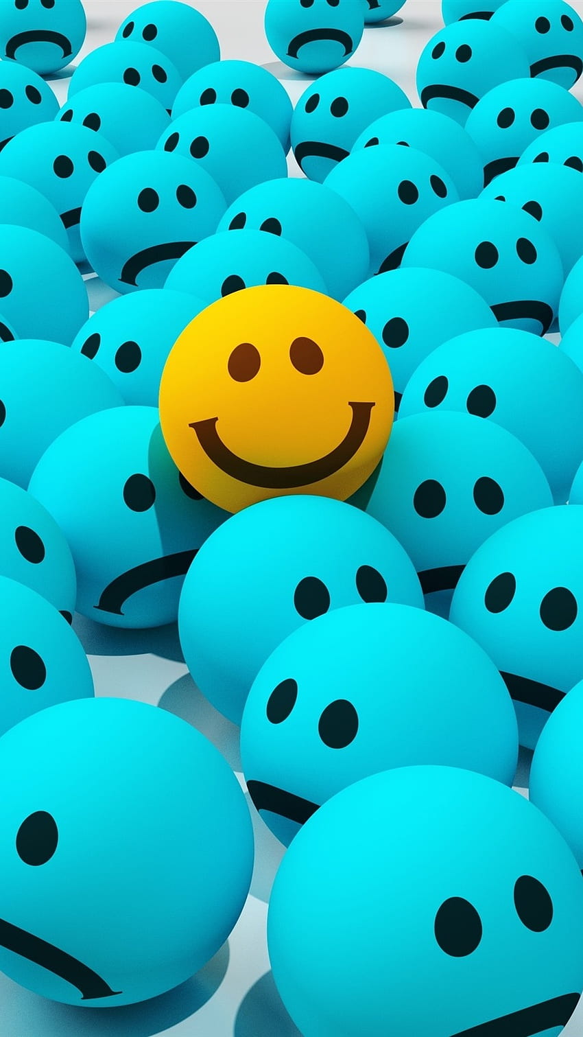Sourire Wale, Smiley, Boules Bleues Fond d'écran de téléphone HD