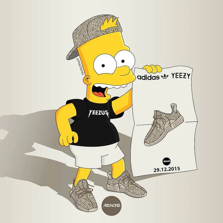 Os Simpsons como Sneakerheads em Yeezy Boost. Yeezus. Arte dos Simpsons, Bart Simpson Yeezy Papel de parede de celular HD