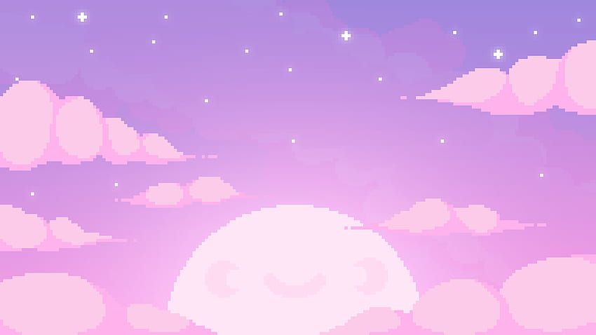 Pixel Sun、ピンクのピクセル アート 高画質の壁紙