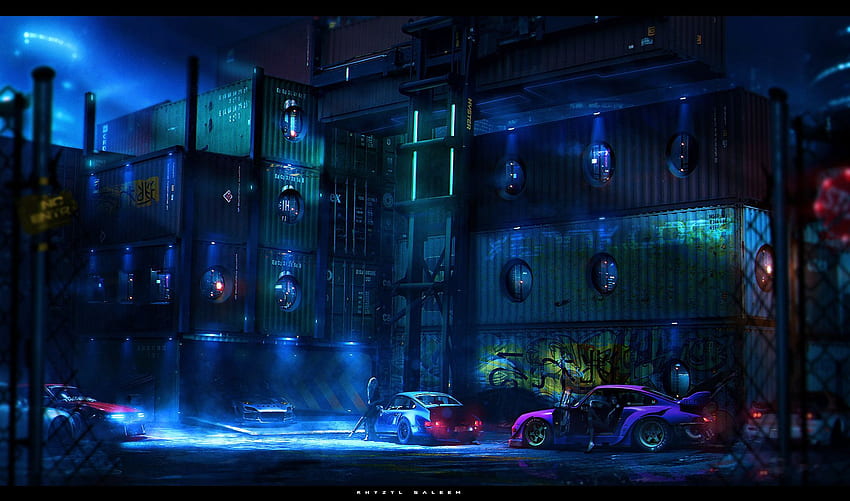 Buluşma, Khyzyl Saleem. Fütüristik araba tasarımı, Cyberpunk, Konsept sanatı HD duvar kağıdı