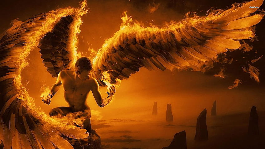 Fiery Angel Beautiful Digital - , , Male Angel HD wallpaper
