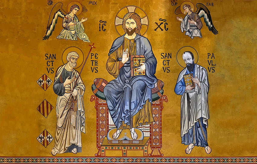emas, malaikat, Tuhan, raja, gereja, Sanctus, Yesus, Rex, Yesus Kristus, ortodoks untuk , bagian рендеринг Wallpaper HD