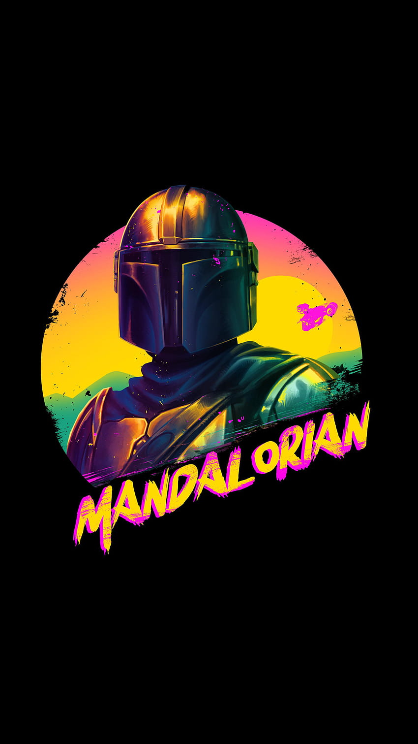 The Mandalorian : издание за OLED екрани на iPhone, Colorful Star Wars HD тапет за телефон
