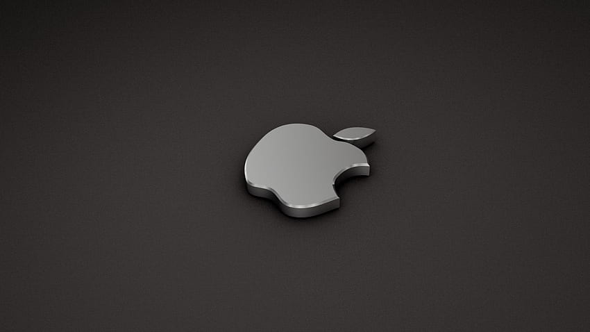 Logotipo de Apple Mac en blanco y negro 3D fondo de pantalla