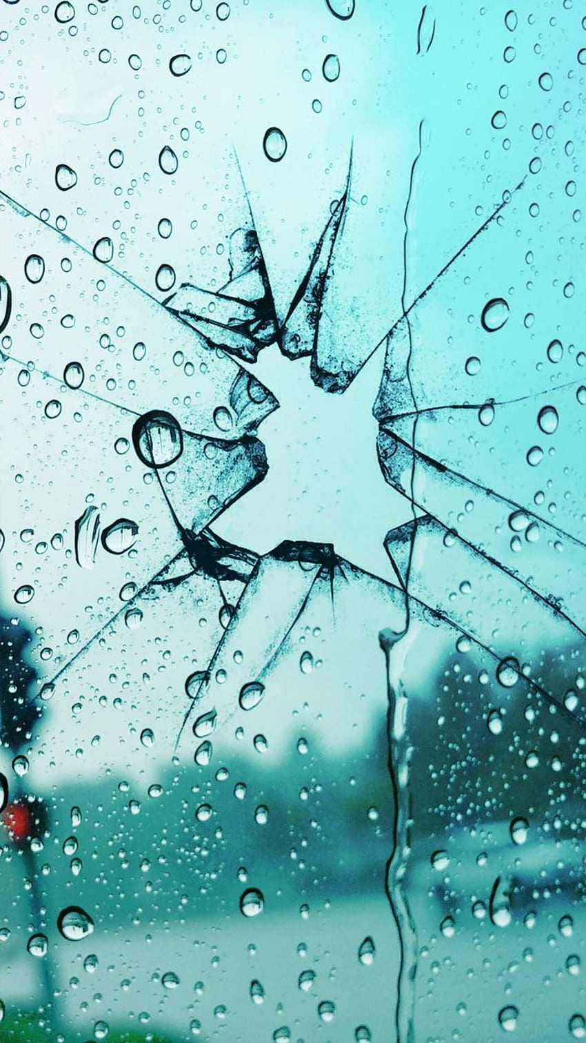Broken Glass Rain Drops Ultra Mobile . Broken glass , Broken screen , Broken glass art, Rain Phone HD phone wallpaper
