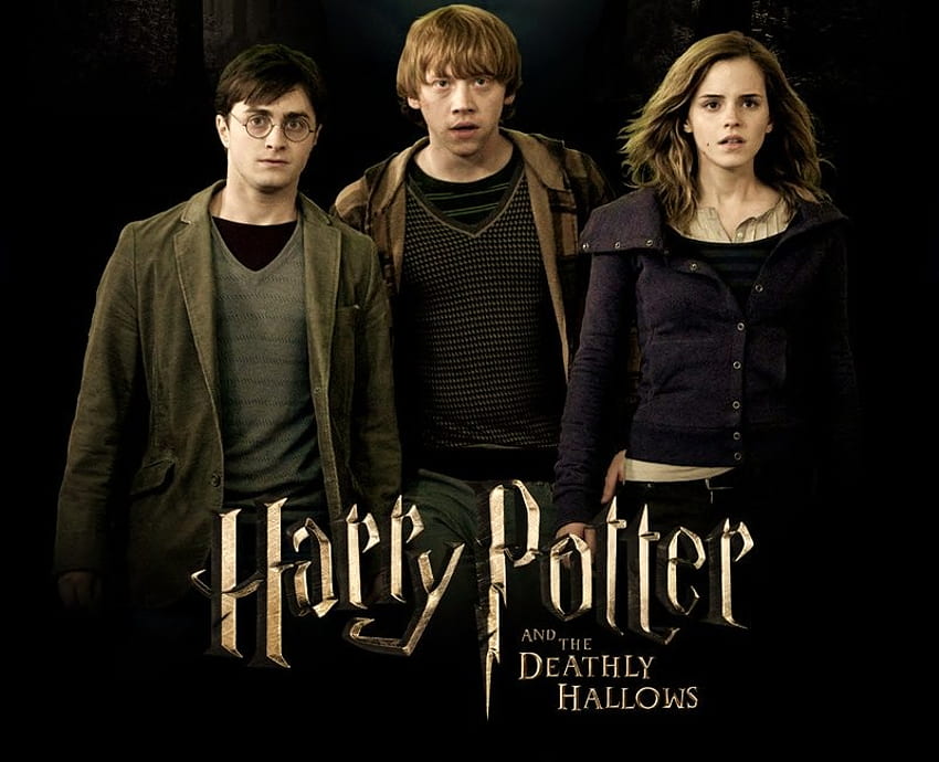 Deathly Hallows , harry, ron, title, hermione HD wallpaper