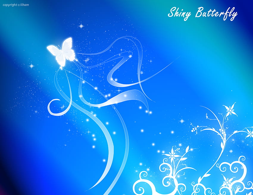 Shiny Butterfly สีฟ้า ผีเสื้อ สวย สัตว์ แวววาว วอลล์เปเปอร์ HD