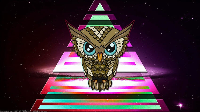 General--owl-triangle-triangle-colorful-space-Illuminati- HD wallpaper