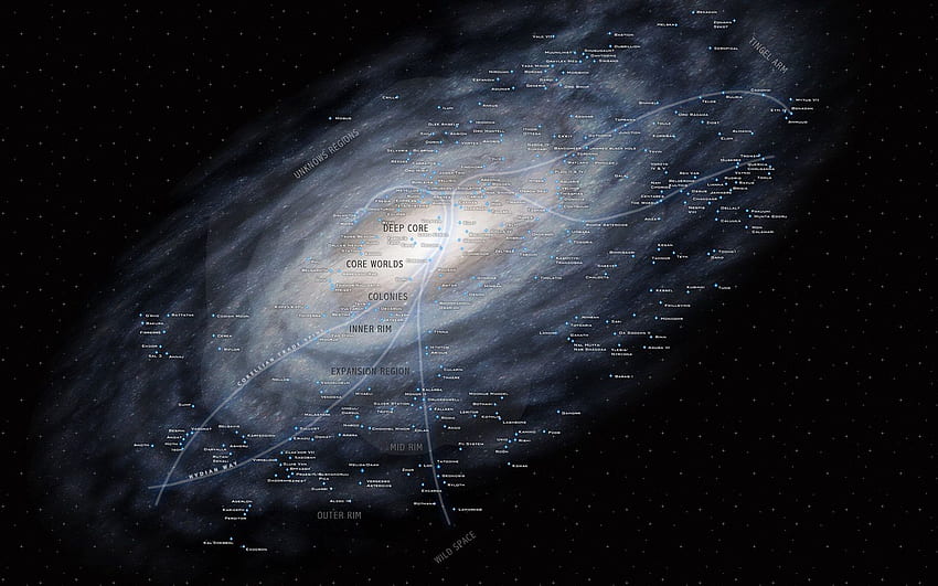 Star Wars Galaxy Stellar Map HD wallpaper