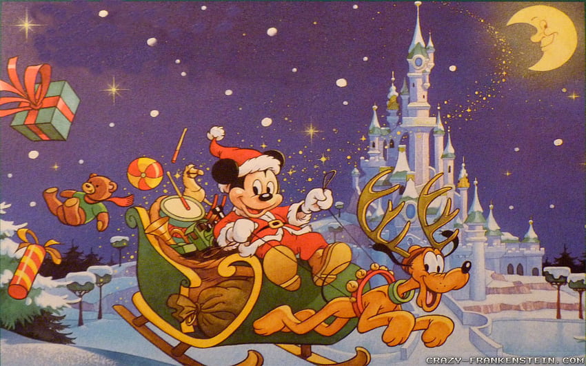 HD wallpaper Disney Christmas Wallpapers Hd Mickey Mouse With Santa Claus   Wallpaper Flare