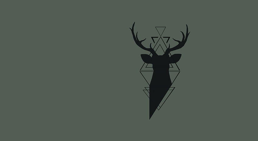 Cráneo de ciervo rojo, ciervo minimalista fondo de pantalla