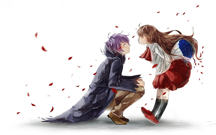 *Couple*, loving, romance, special, valentine, day, cartoons, anime, couple, kiss HD wallpaper