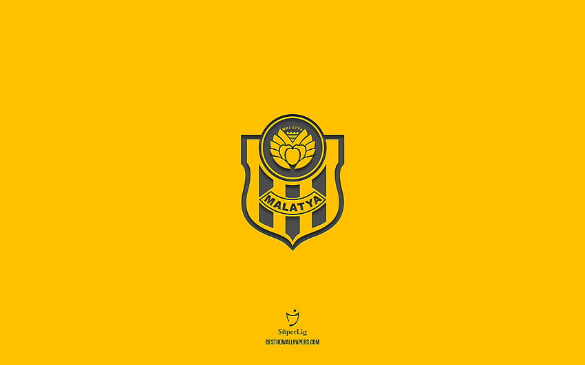 Yeni Malatyaspor, fond jaune, équipe de football turque, emblème Yeni Malatyaspor, Super Lig, Turquie, football, logo Yeni Malatyaspor Fond d'écran HD