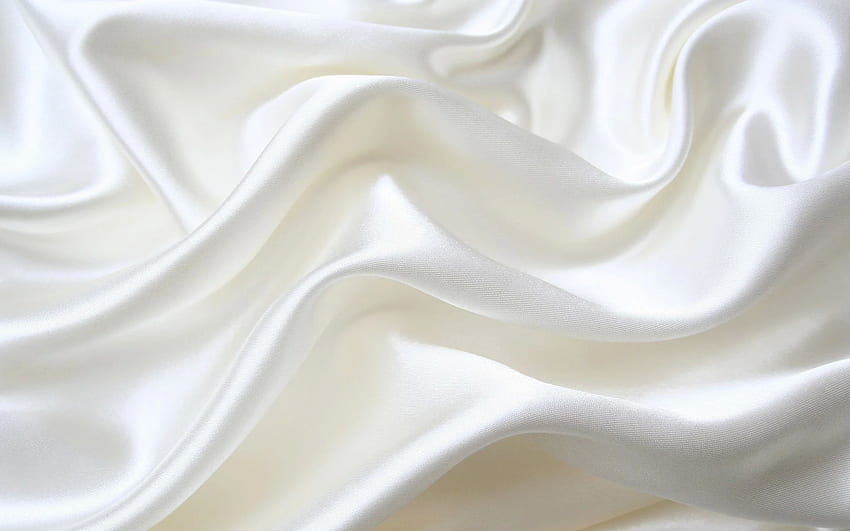 textura, fundo, pano de tecido de seda branca, cetim branco papel de parede HD