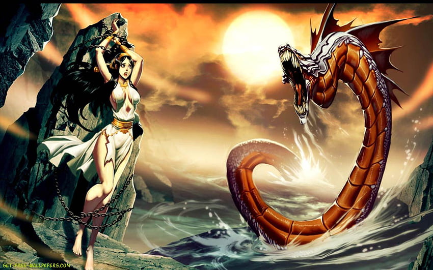 The Beautiful Female And Sea Monster - Perseus Killing The Serpent - HD wallpaper