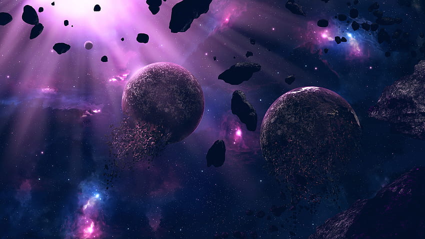 Purple Space Explosion Ultra . Фон, 3840 X 2160 Лилав HD тапет