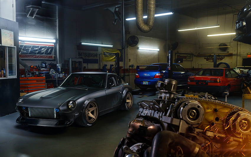 Garage: Autogarage HD-Hintergrundbild