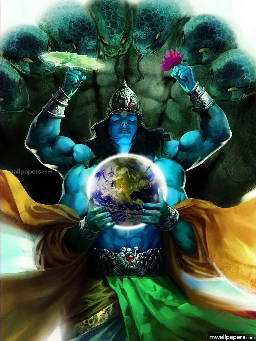Lord Vishnu () en calidad de uso, hindú fondo de pantalla del teléfono