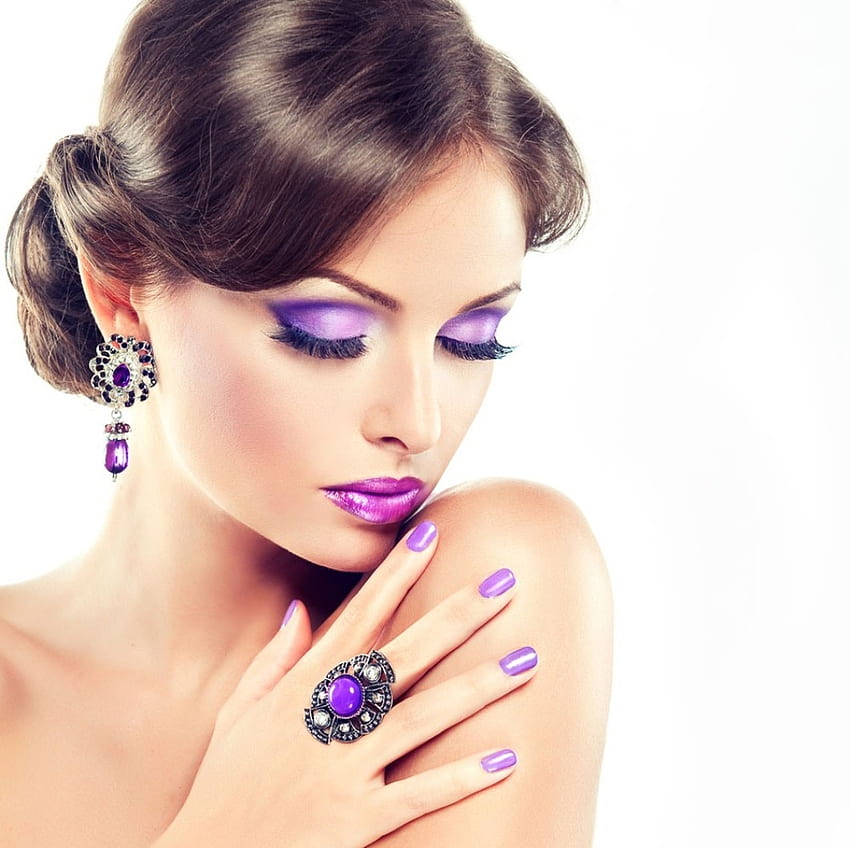 makeup, Model, Lilac, Lady / dan Mobile Background Wallpaper HD