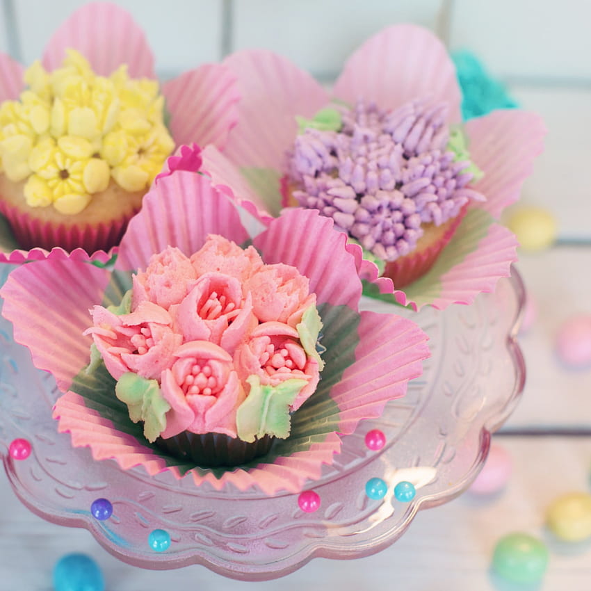 Spring Ice Cream Cupcakes , Food and Drink, Colorful, Easter, Season • For You For & Mobile, Pastel Cupcake HD phone wallpaper