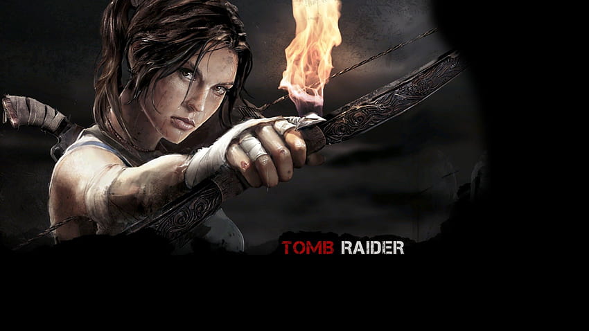 Lara Croft, Jogos, Chamas, Tomb Raider, menina, Armas, videogames, cabelo castanho, fogo, flecha, arco, fêmea papel de parede HD
