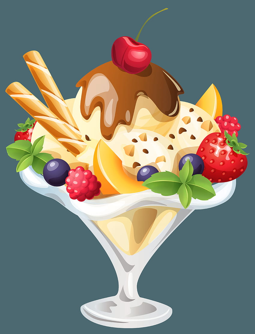 Ice Cream Sundae PNG Clipart HD phone wallpaper