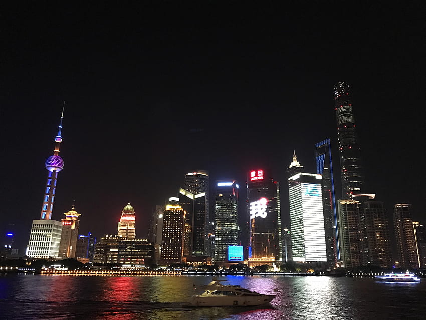 Shanghai At Night Windows Background - Pudong Skyline - & Background HD ...