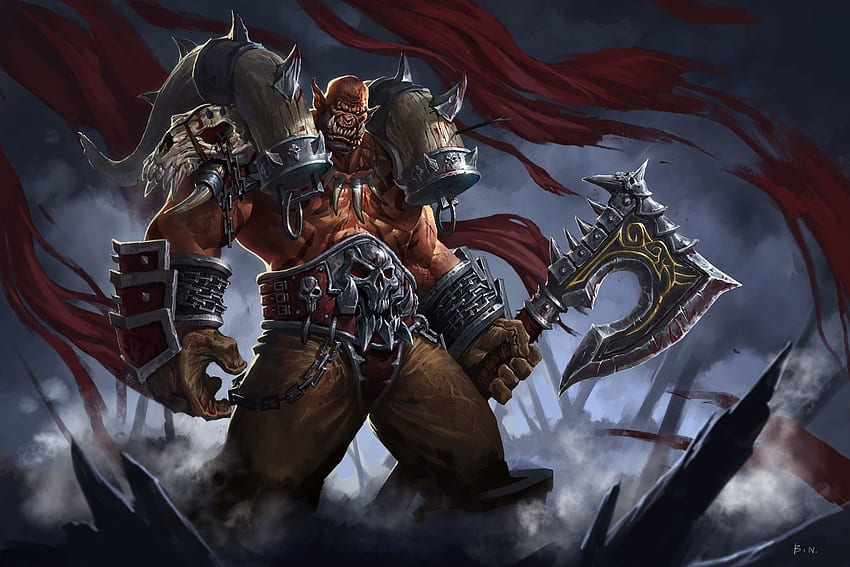 Video Oyunu World Of Warcraft Warcraft Grom Hellscream World of Warcraft Savaşçı Ork Silahı. Garrosh hellscream, World of Warcraft, World of Warcraft HD duvar kağıdı