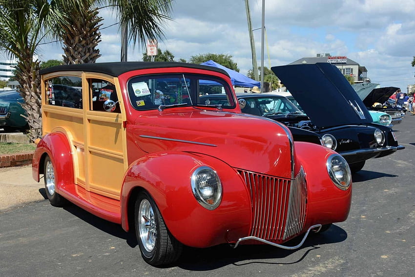 1939 Ford Woodie, Woody, Classic, Red, 1939 HD wallpaper