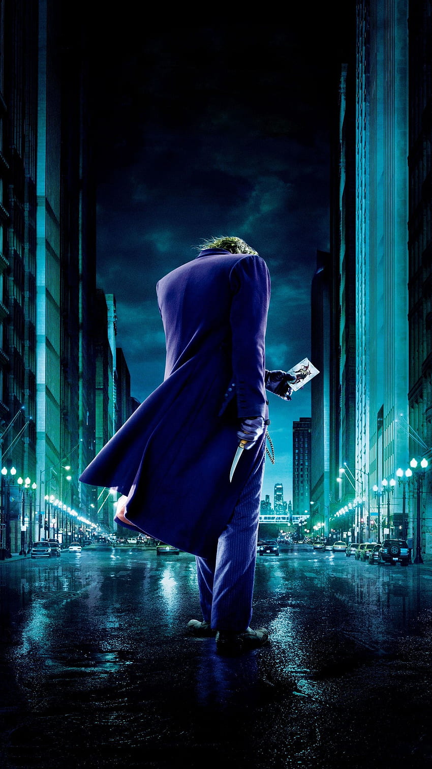 Il cavaliere oscuro (2008) Telefono . Joker di Batman, Joker blu Sfondo del telefono HD