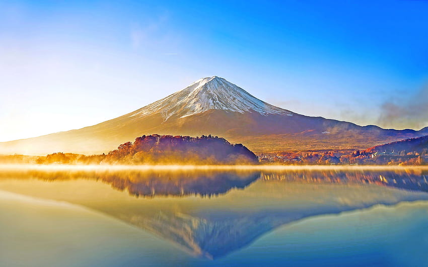 Mount Fuji, Lake kawaguchiko, Japan, , , Nature, Japan HD wallpaper